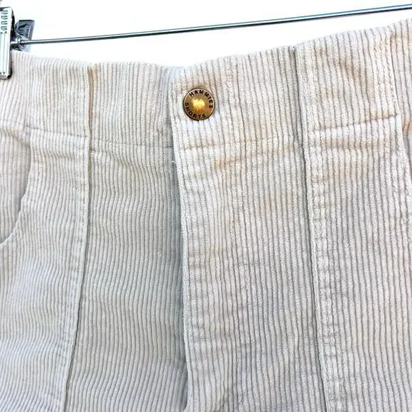 Hammies Women’s Retro High Waisted Corduroy Shorts Beige Size 28 - Picture 6 of 6
